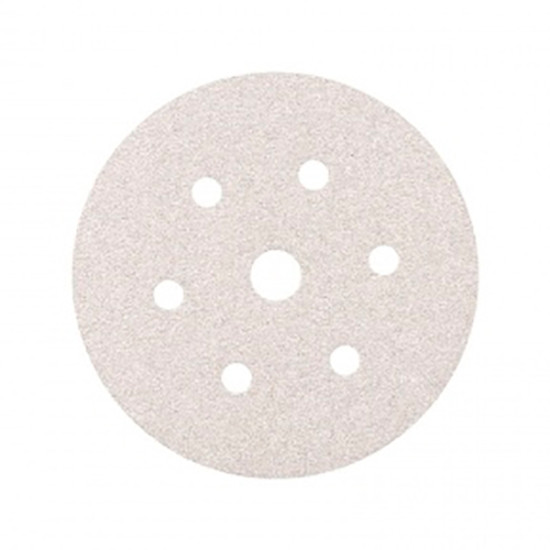 Круг шлифовальный Smirdex 510 White Line абразивный, для сухой шлифовки, диаметр 150 мм, 7 отверстий, Р=80