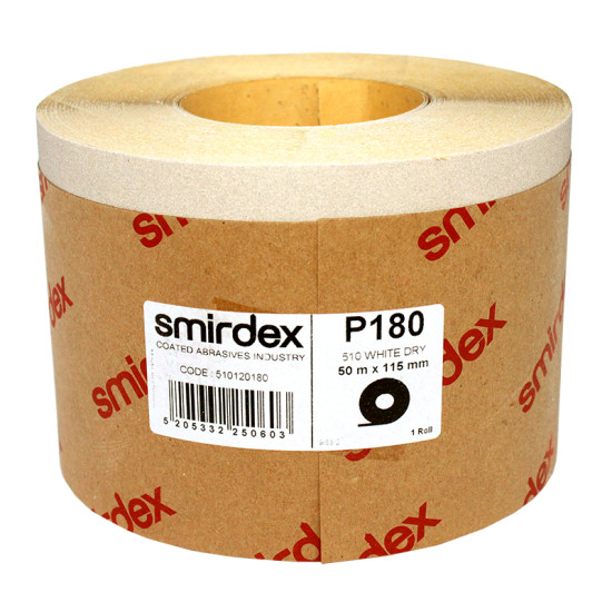 Наждачная бумага Smirdex 510 White Line рулон белый 116ммх25м (50 м), P=180