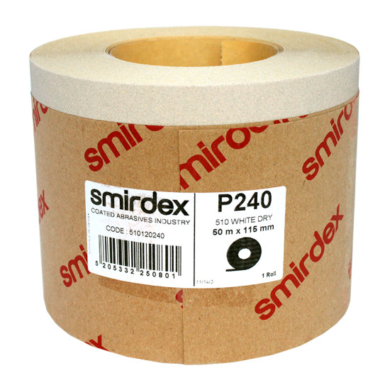Наждачная бумага Smirdex 510 White Line рулон белый 116ммх25м (50 м), P=240