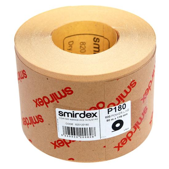Наждачний папір Smirdex 820 Power Line у рулонах 116 мм х 25 м (50 м), Р=180
