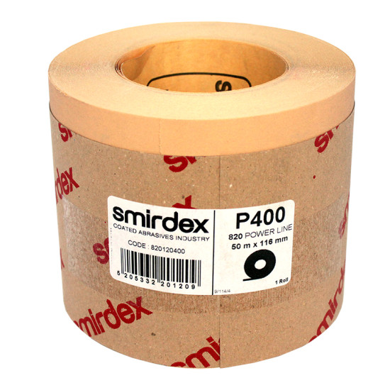 Наждачний папір Smirdex 820 Power Line у рулонах 116 мм х 25 м (50 м), Р=400