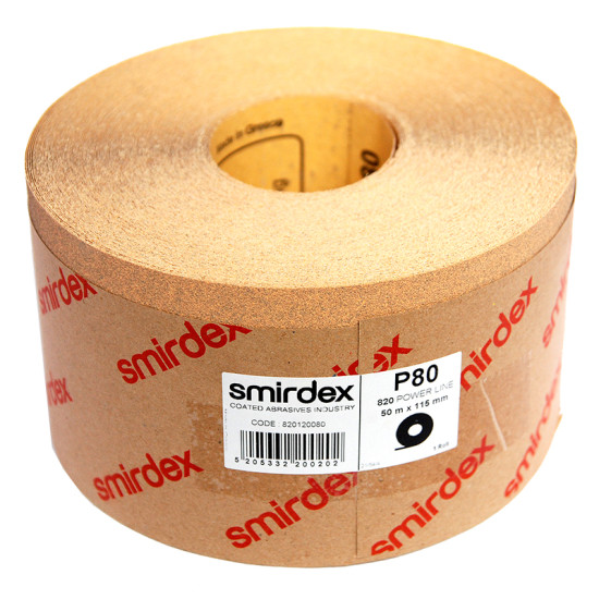 Наждачний папір Smirdex 820 Power Line у рулонах 116 мм х 25 м (50 м), Р=80