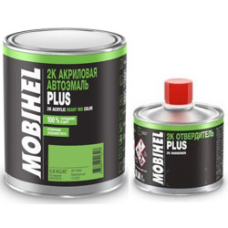 Автоемаль 2К 6:1 акрилова 040 Toyota біла Mobihel двокомпонентна 0,8 кг + затверджувач 2K PLUS 0,14 кг